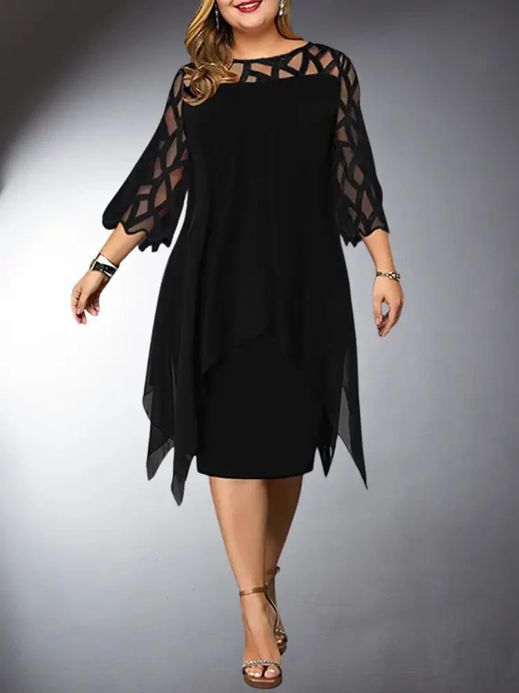 Heidi-Mode | Elegantes Plus Size Spitzen Midi Kleid - Image 3