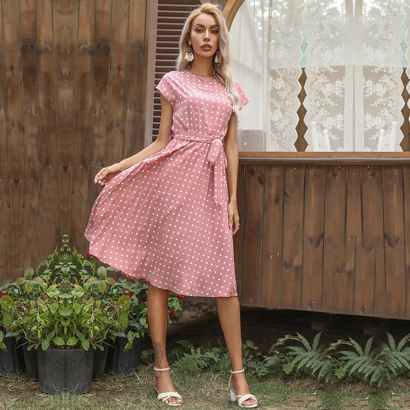 Heidi-Mode | Elegantes Polka Dot Midi Kleid mit Kurzem Ärmel für Damen - Image 6