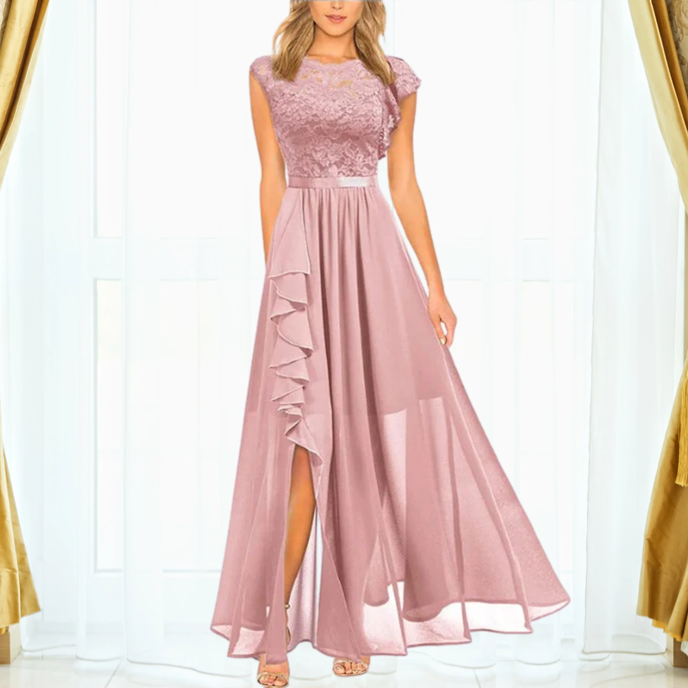 Heidi-Mode | Elegantes Spitzen Maxi Kleid - Image 3