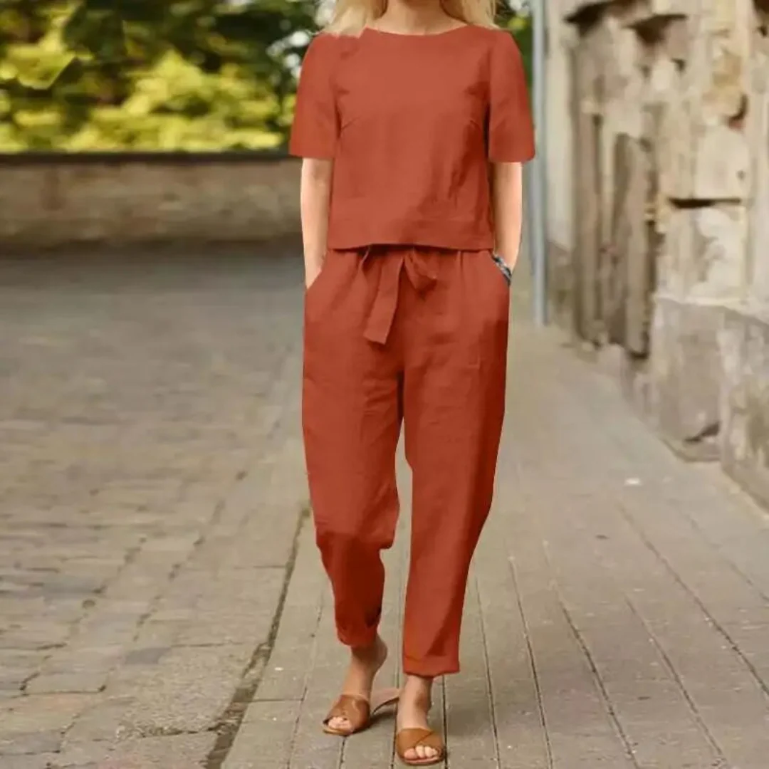 Heidi-Mode | Elegantes und Bequemes Zweiteiliges Leinen Satz für Damen - Image 3