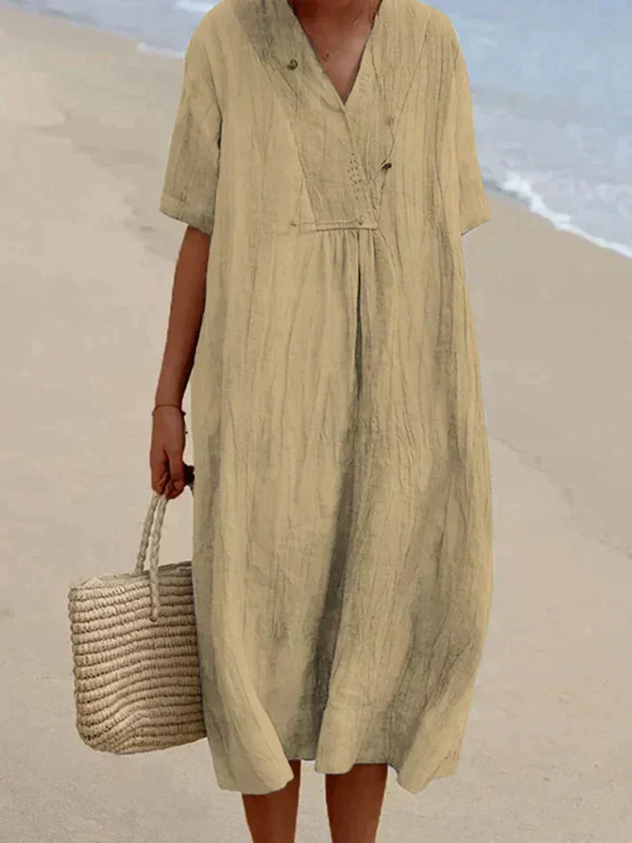 Heidi-Mode | Elegantes und Leichtes Baumwoll-Leinen Kleid für Damen - Image 5