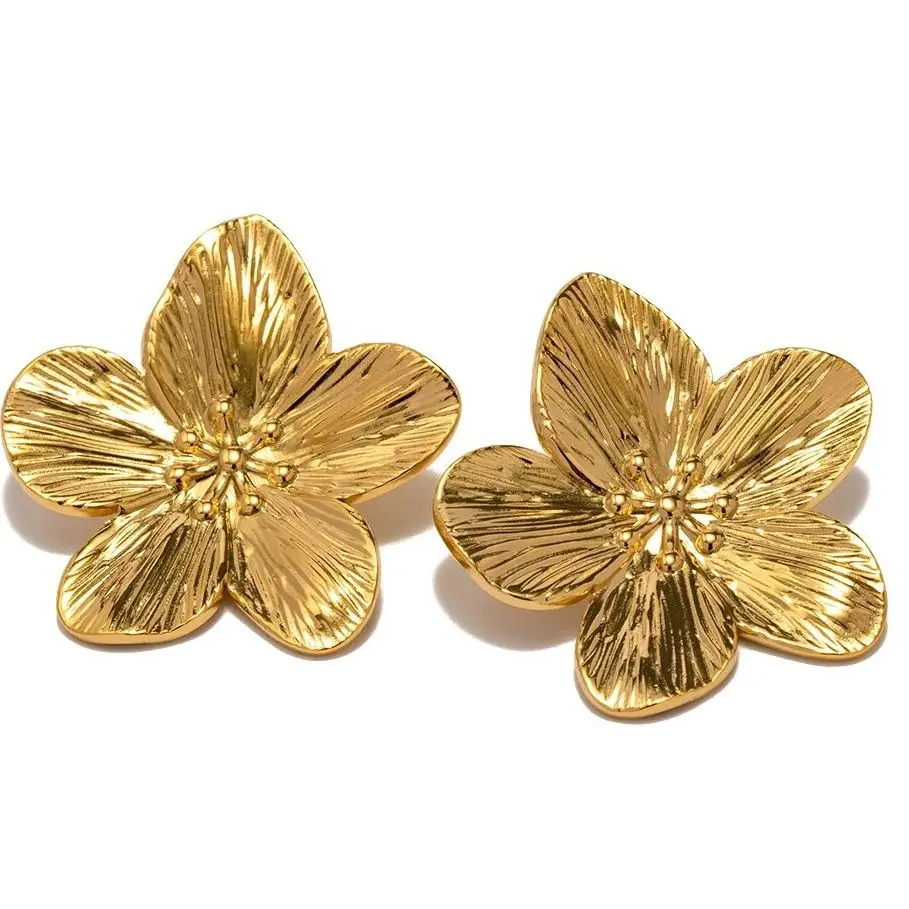 Heidi-Mode | Hypoallergene Vintage-Blumenstecker, 18K Vergoldet - Image 3