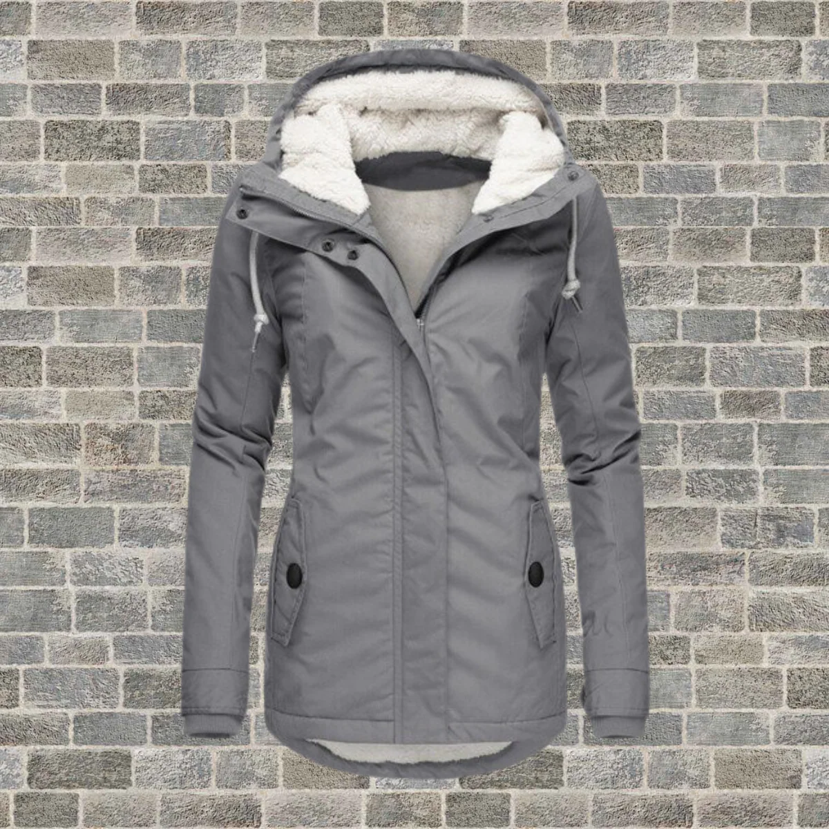 Heidi-Mode | Neu Plissierter Baumwollmantel mit Kapuze - Image 2
