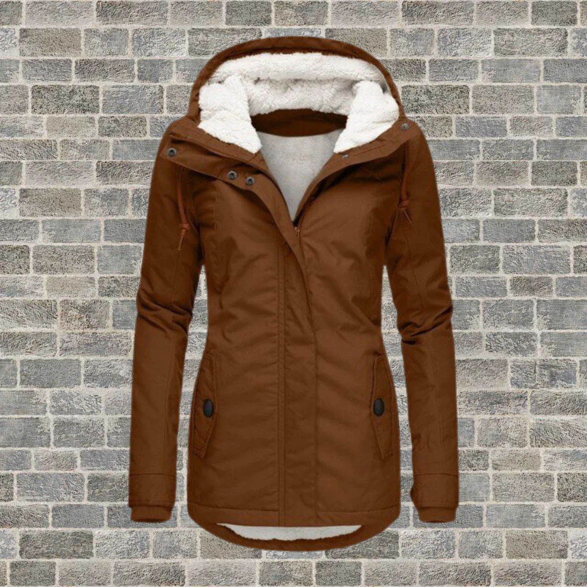 Heidi-Mode | Neu Plissierter Baumwollmantel mit Kapuze - Image 5