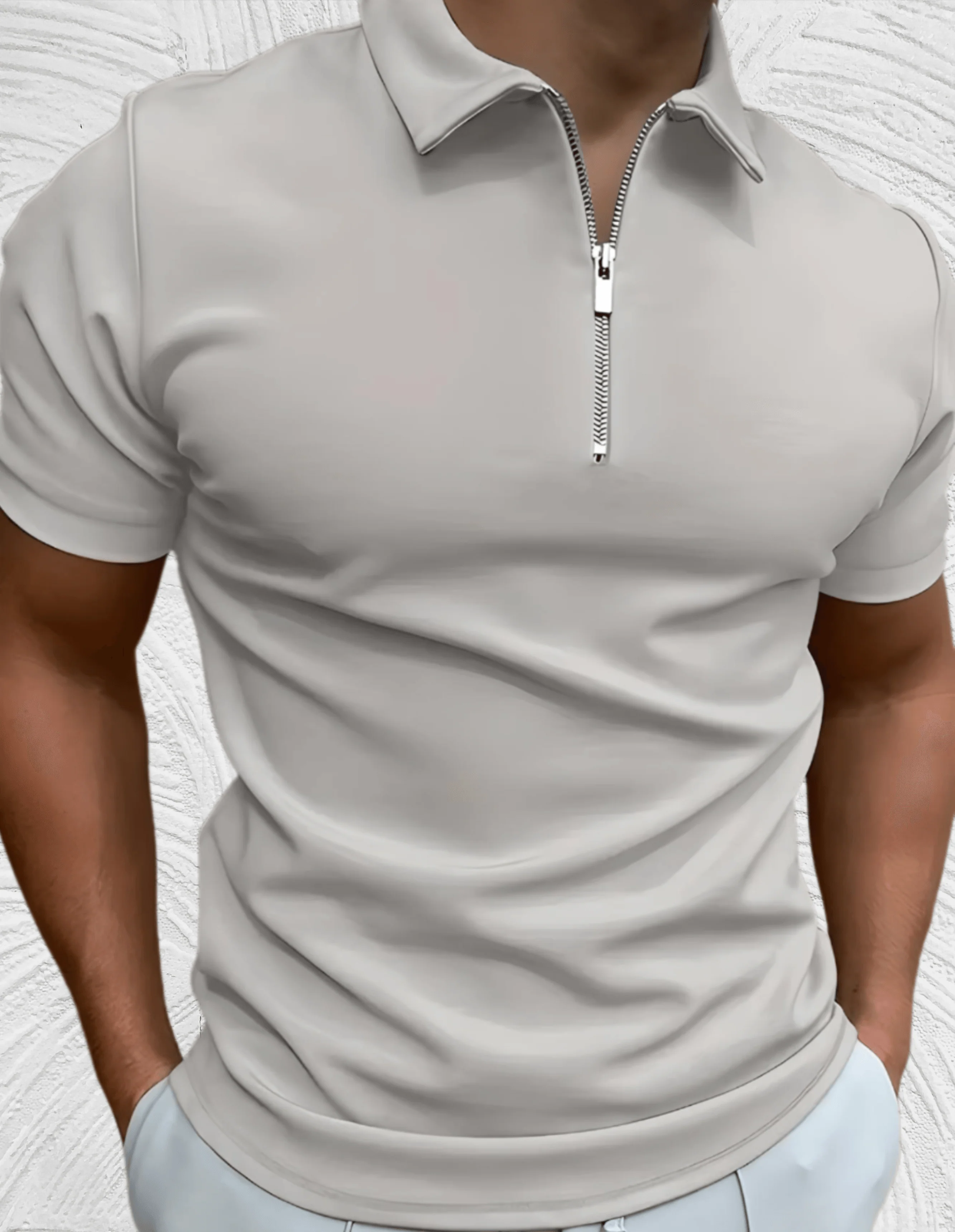 Heidi-Mode | Enganliegendes Poloshirt für Herren mit Reißverschluss - Image 2