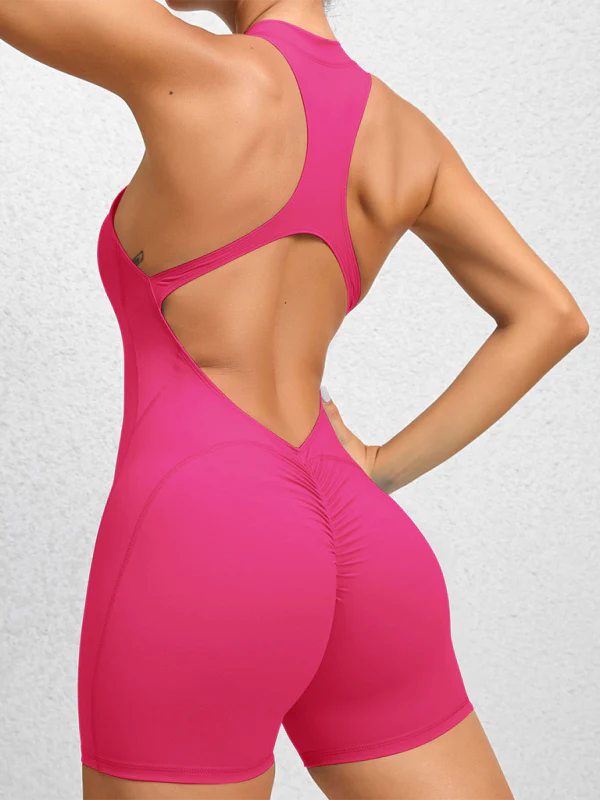 Heidi-Mode | Enganliegende Reißverschluss-Sport-Yoga-Hosen Pfirsich Hüften Einteiler Schnelltrocknend Plissierter Fitness-Jumpsuit - Image 31