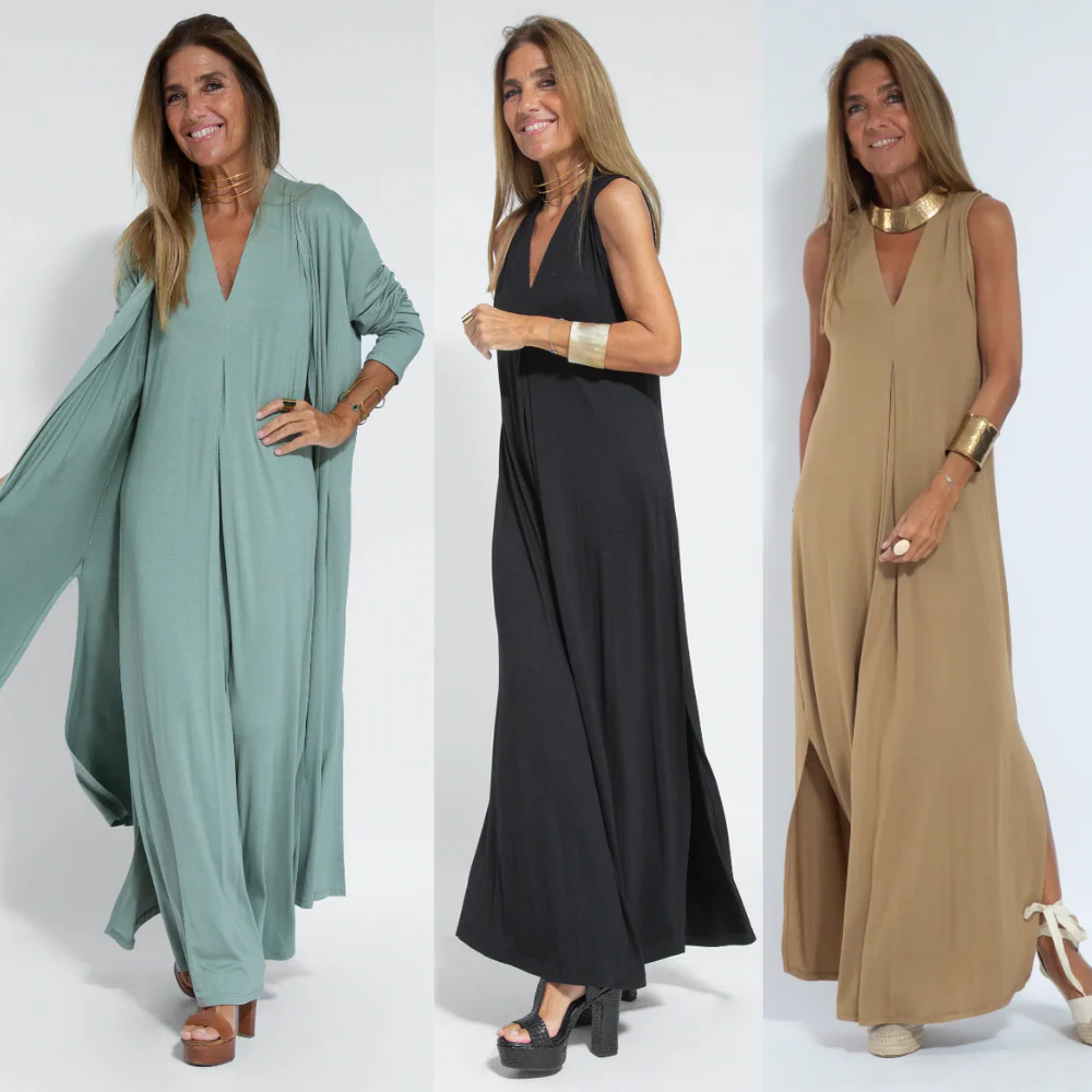 Heidi-Mode | Ensemble Bestehend Aus Einem Langen, Figurformenden Kleid und Einer Weste - Image 3