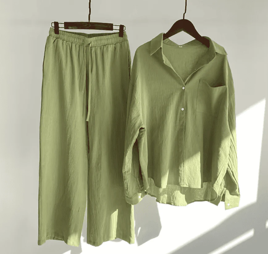 Heidi-Mode | Leinen-Sommer-Set mit Langer Hose und Shirt - Image 2