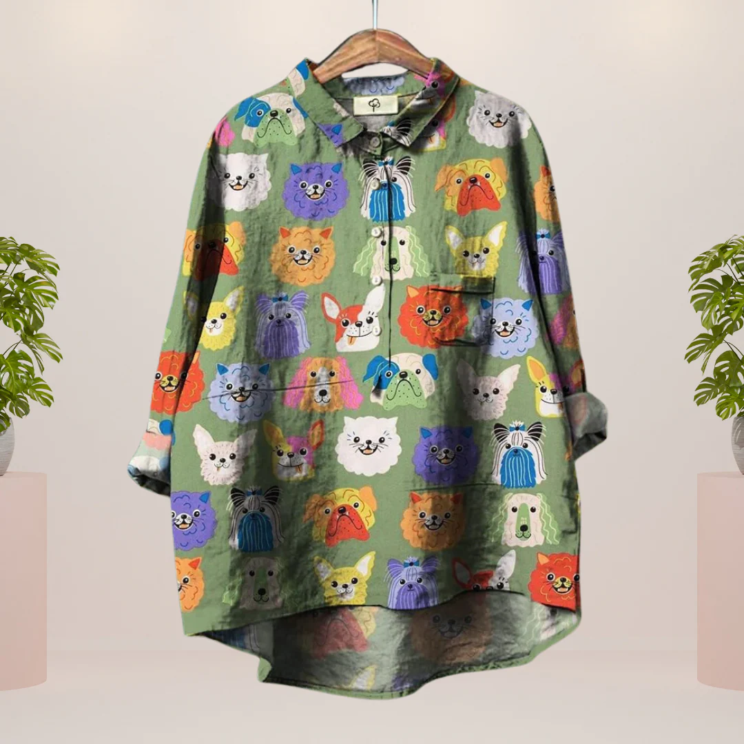 Heidi-Mode | Exklusives Damenhemd mit Kunstdruck - Image 4