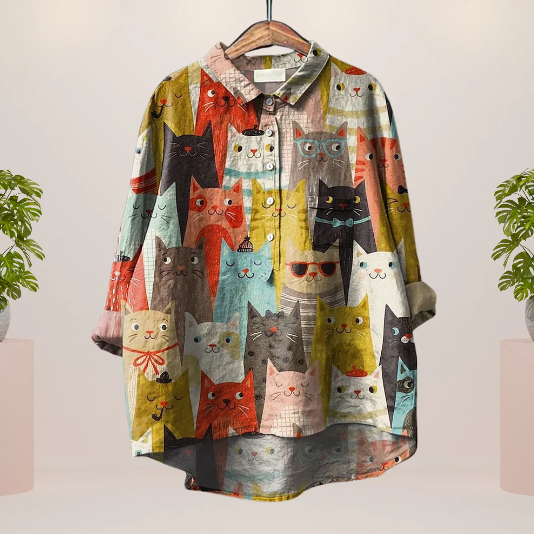 Heidi-Mode | Exklusives Damenhemd mit Kunstdruck - Image 6