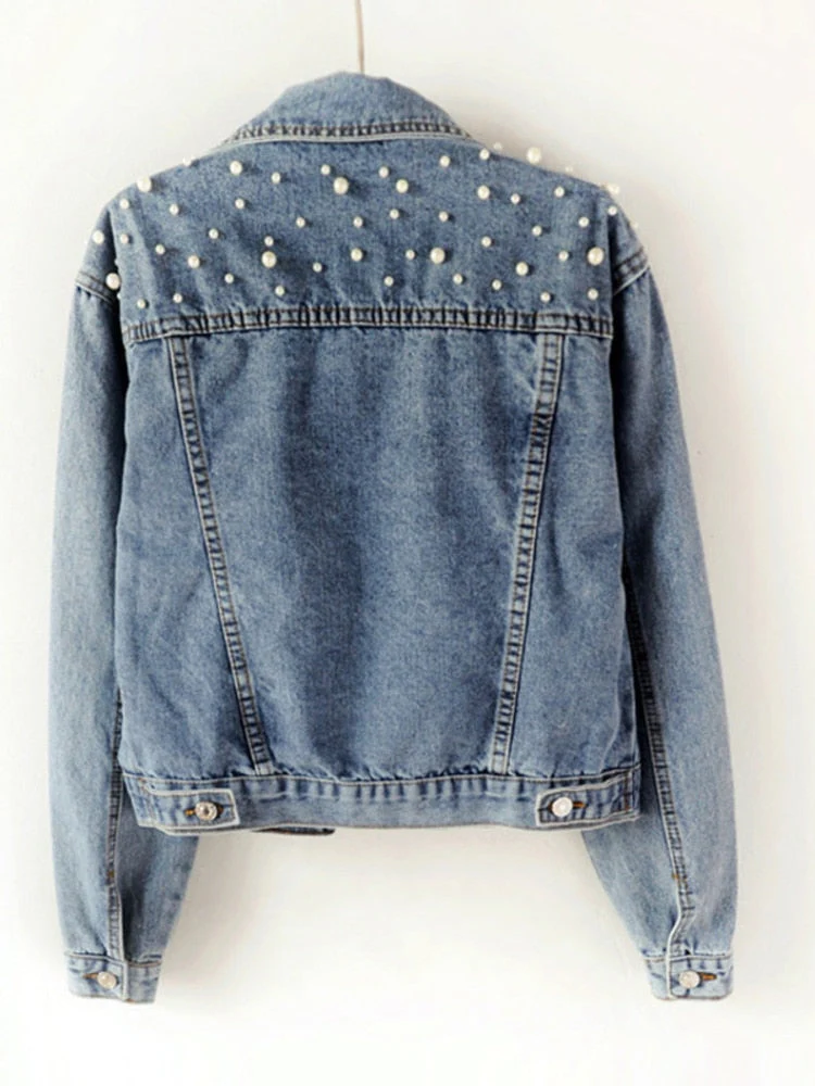 Heidi-Mode | Exklusive Lina Jeansjacke Denim-Liebling mit Stilvoller Perlenverzierung - Image 2
