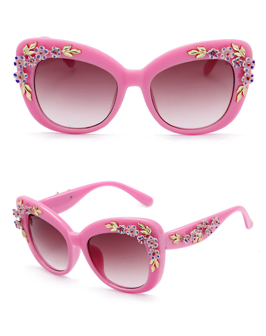 Heidi-Mode | Exquisite Damen Sonnenbrille mit Blumenmuster - Image 2