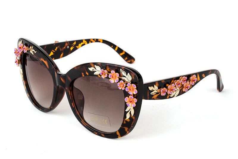 Heidi-Mode | Exquisite Damen Sonnenbrille mit Blumenmuster - Image 5