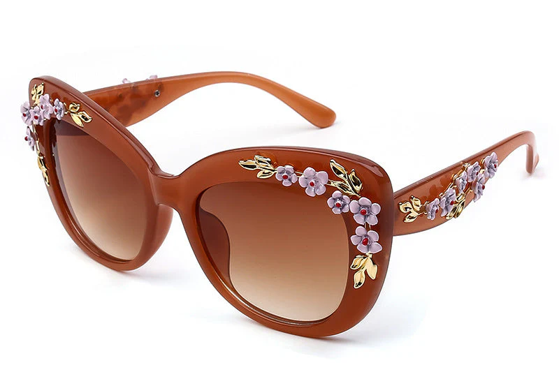 Heidi-Mode | Exquisite Damen Sonnenbrille mit Blumenmuster - Image 6