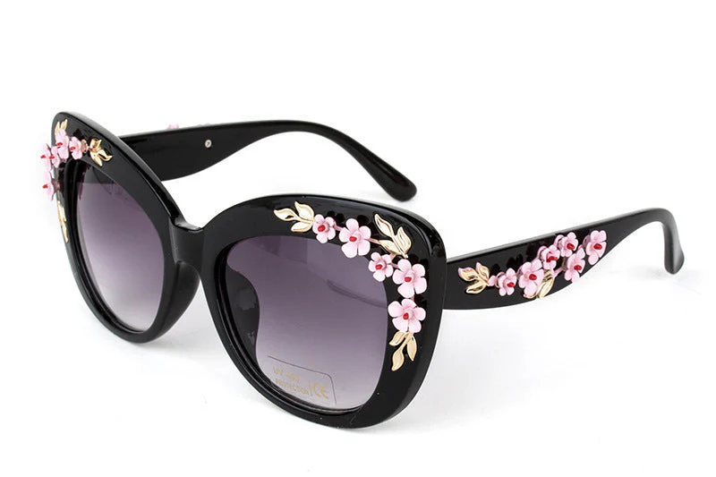 Heidi-Mode | Exquisite Damen Sonnenbrille mit Blumenmuster - Image 7