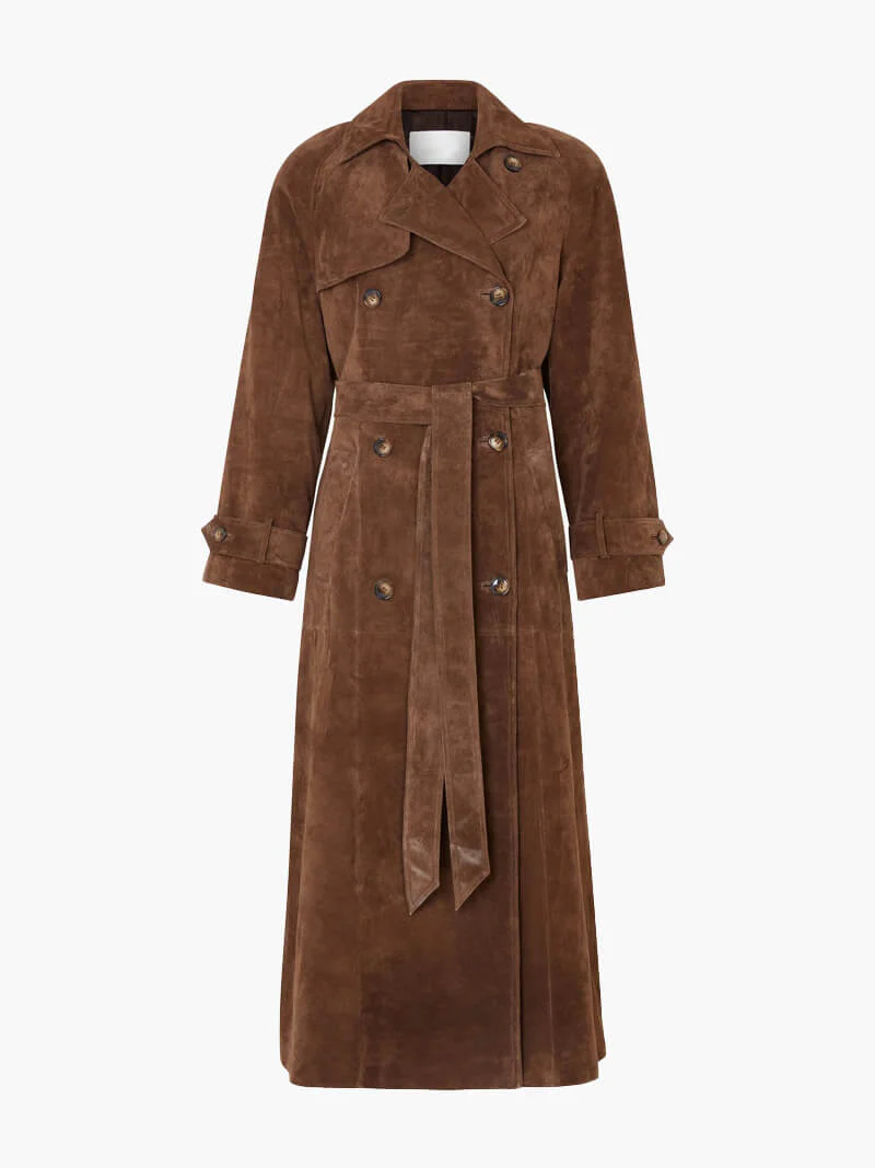 Heidi-Mode | Faux Suede Trenchcoat - Image 5