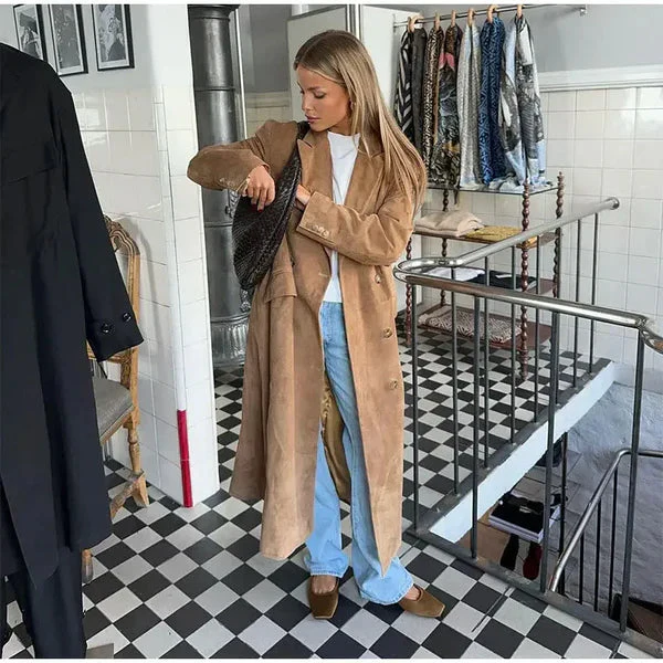 Heidi-Mode | Faux Suede Trenchcoat - Image 7