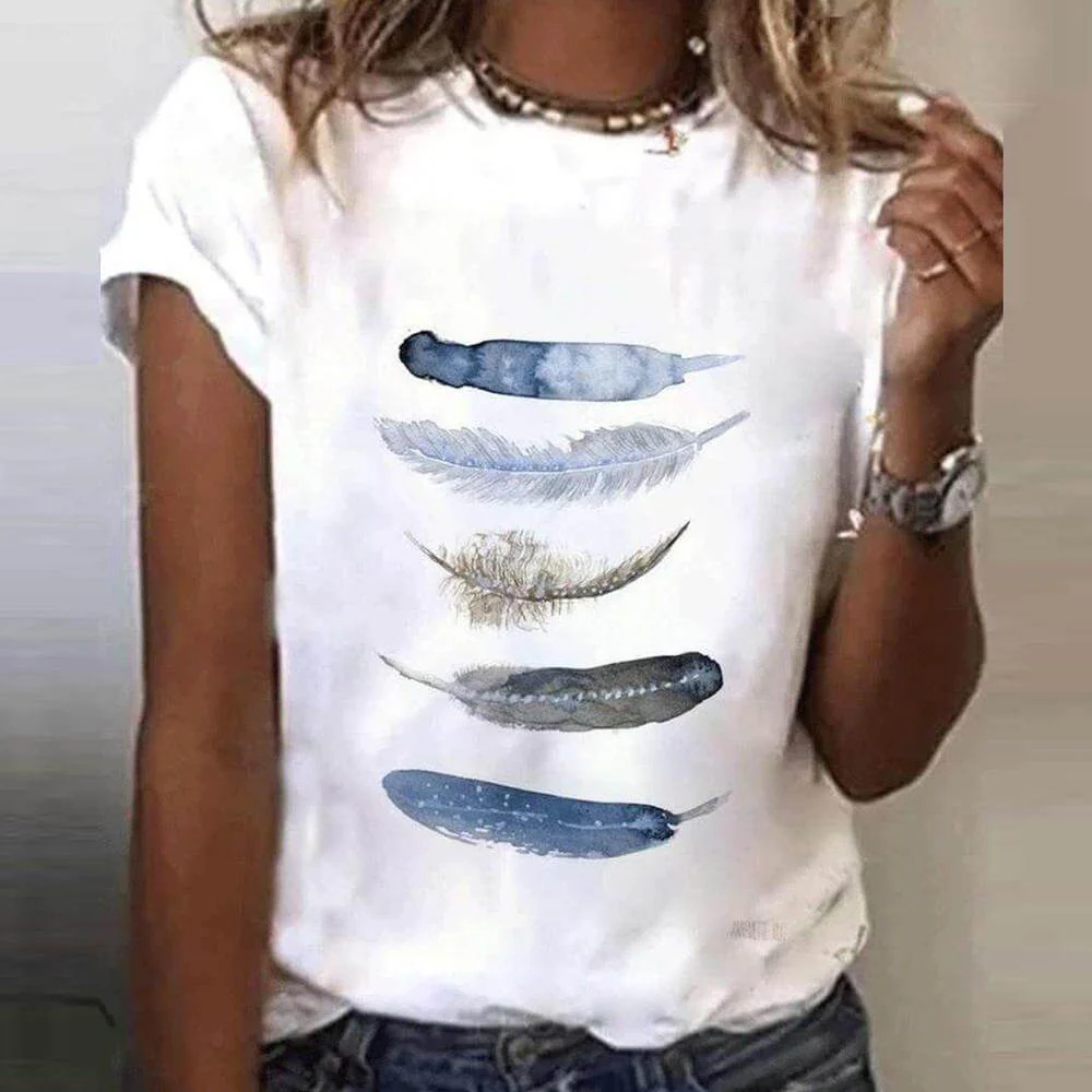 Heidi-Mode | Feder Kurzarm T-Shirt - Image 7