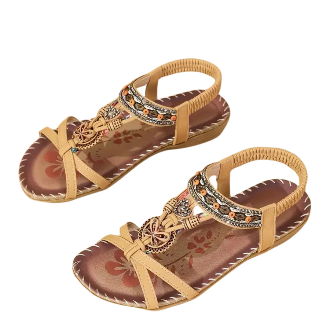Heidi-Mode | Flache Sandalen - Boho - Strass Schmetterling - Image 3