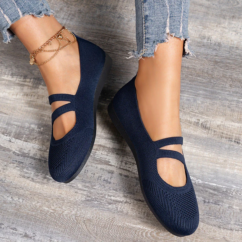 Heidi-Mode | Flache Slipper mit Riemen Über Dem Spann und Flacher Sohle für Damen - Image 12