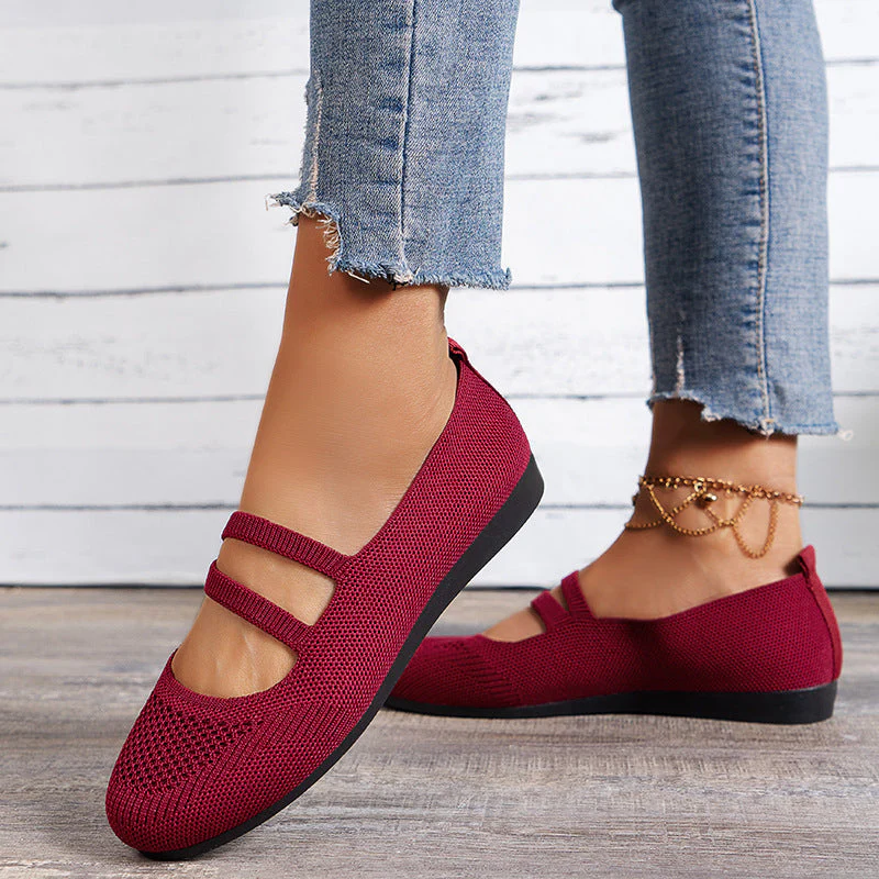 Heidi-Mode | Flache Slipper mit Riemen Über Dem Spann und Flacher Sohle für Damen - Image 13