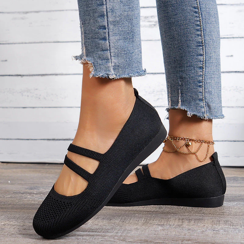 Heidi-Mode | Flache Slipper mit Riemen Über Dem Spann und Flacher Sohle für Damen - Image 15
