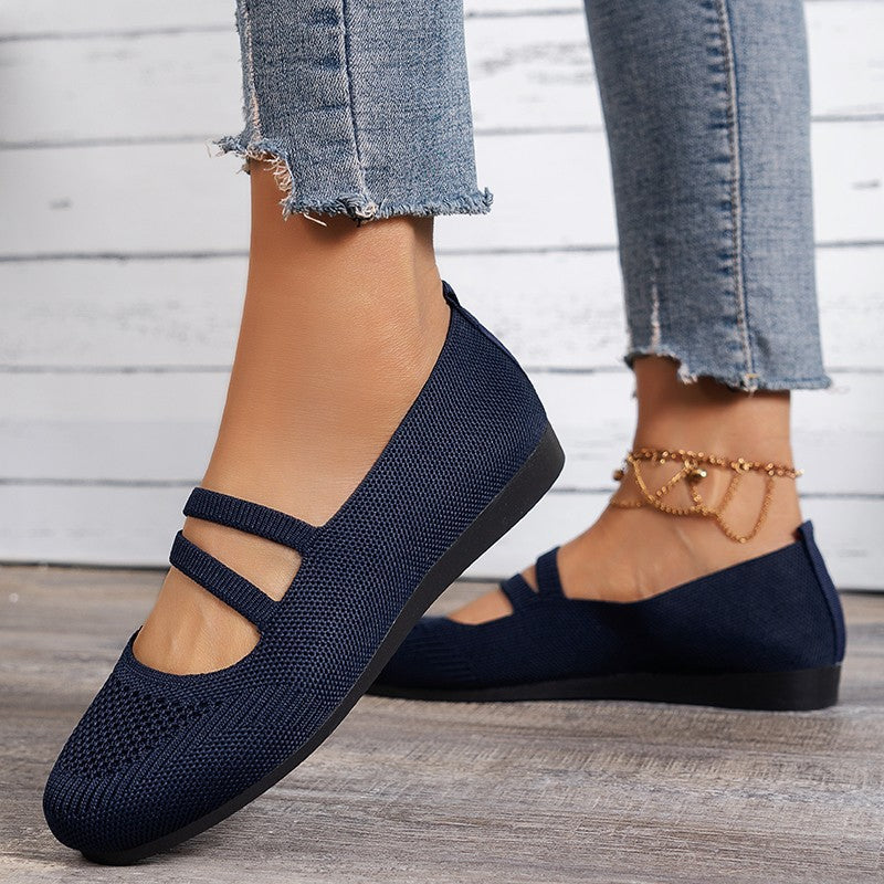 Heidi-Mode | Flache Slipper mit Riemen Über Dem Spann und Flacher Sohle für Damen - Image 16