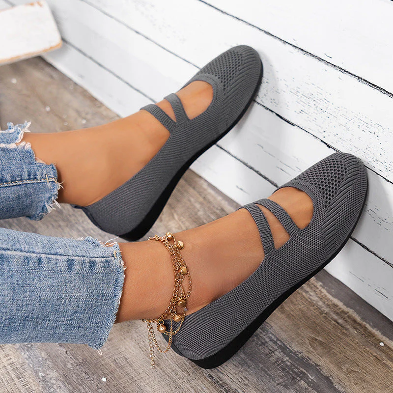 Heidi-Mode | Flache Slipper mit Riemen Über Dem Spann und Flacher Sohle für Damen - Image 5