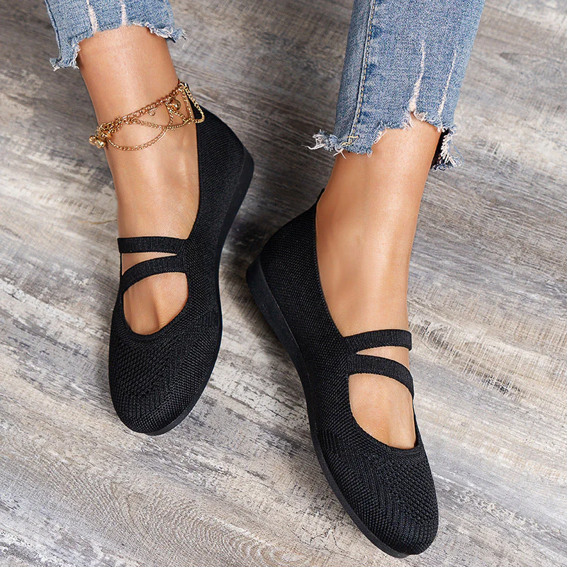 Heidi-Mode | Flache Slipper mit Riemen Über Dem Spann und Flacher Sohle für Damen - Image 9