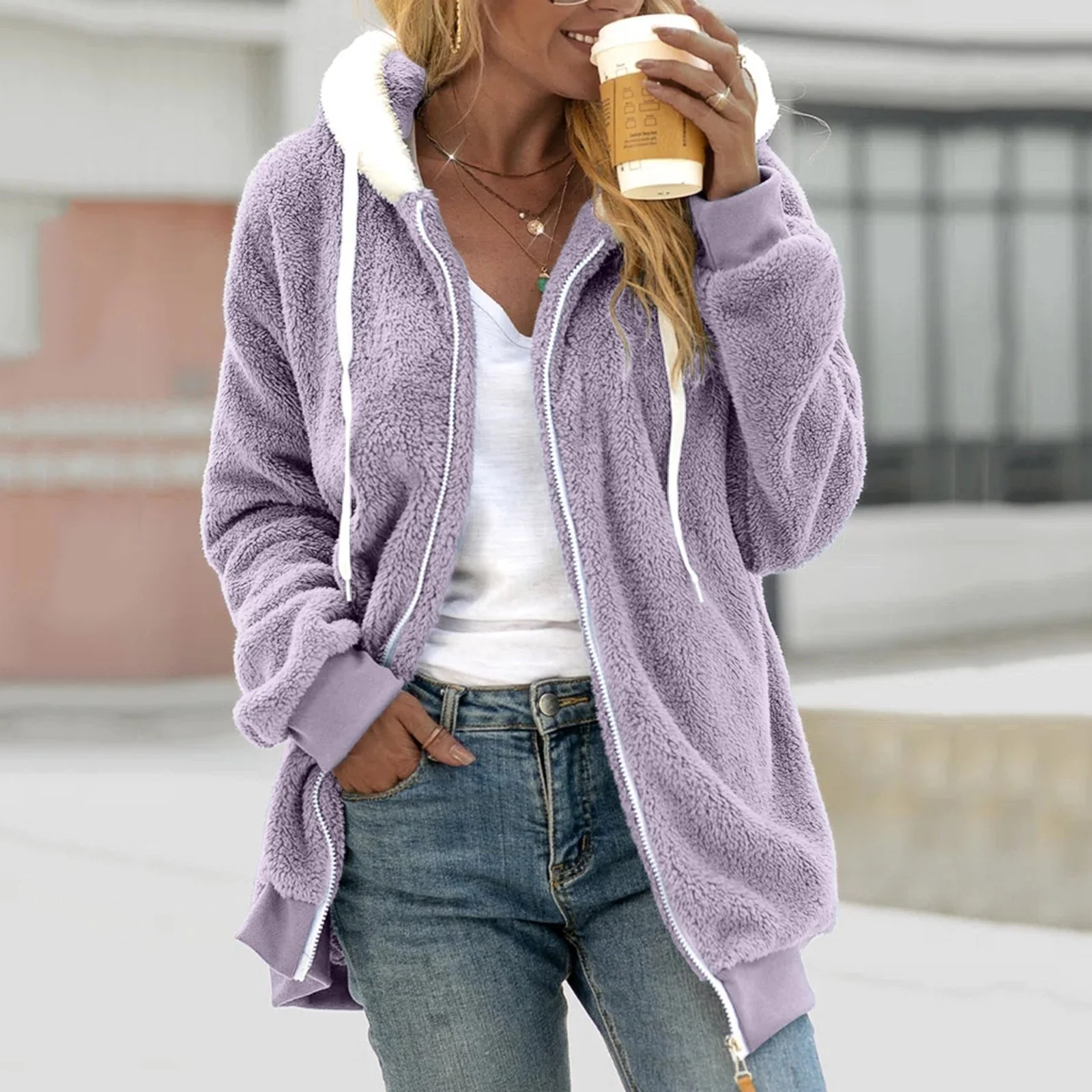 Heidi-Mode | Fleece Cardigan Kuscheliger Kapuzenjacke für Frauen - Image 7
