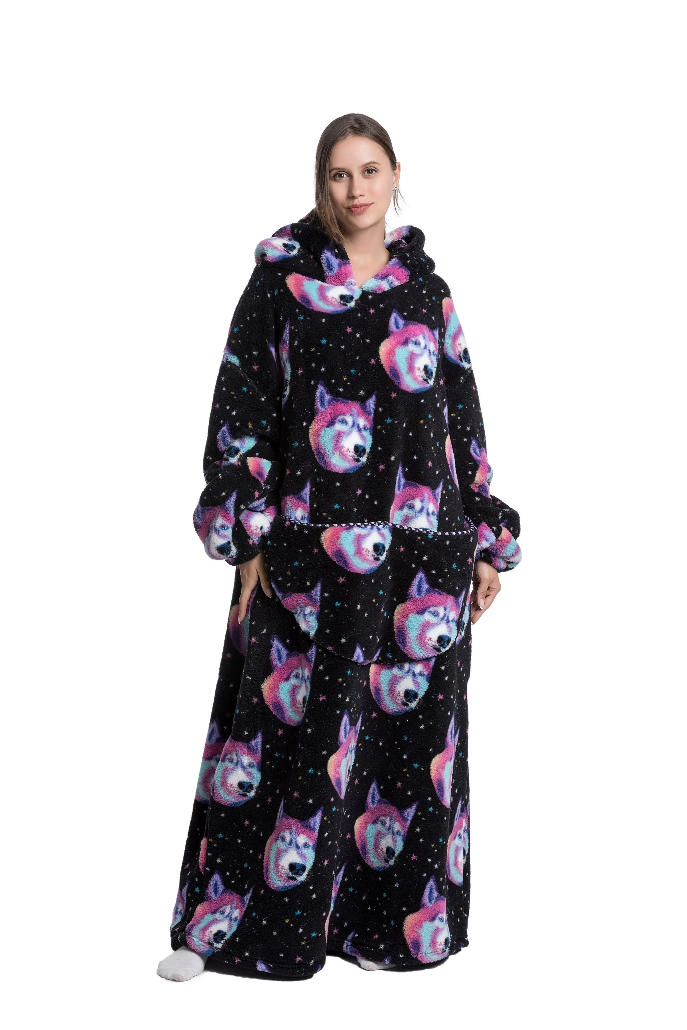 Heidi-Mode | Fleece Hoodie Decke für Den Winter - Image 12
