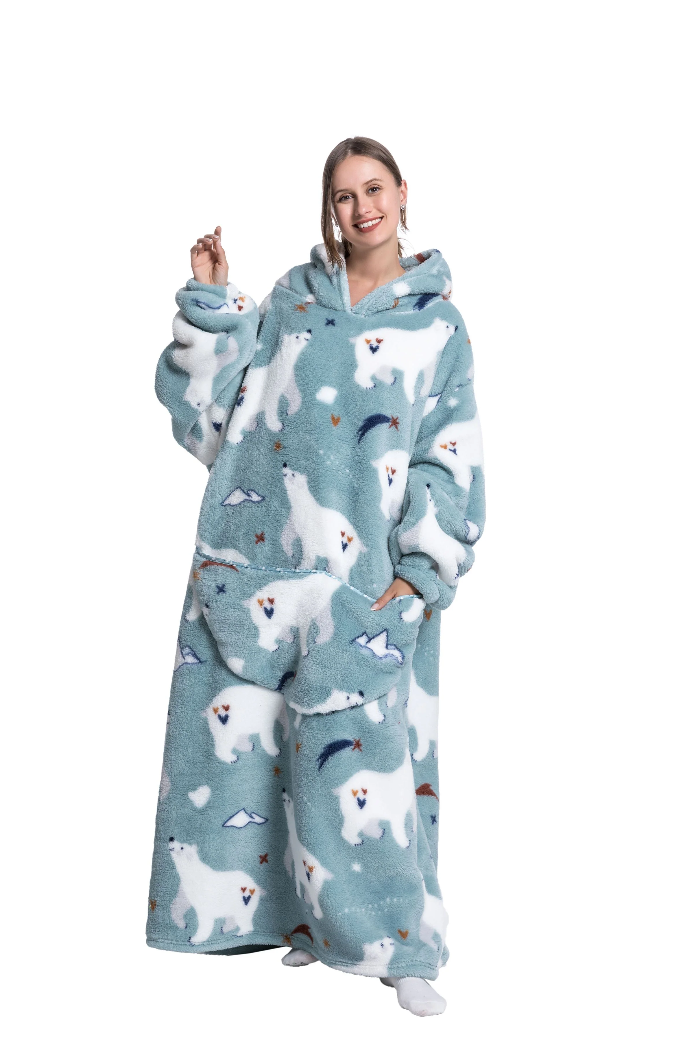 Heidi-Mode | Fleece Hoodie Decke für Den Winter - Image 9