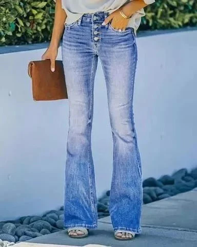 Heidi-Mode | Flex Knopf Hohe Taille Jeanshose für Damen - Image 11