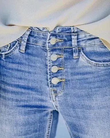 Heidi-Mode | Flex Knopf Hohe Taille Jeanshose für Damen - Image 3