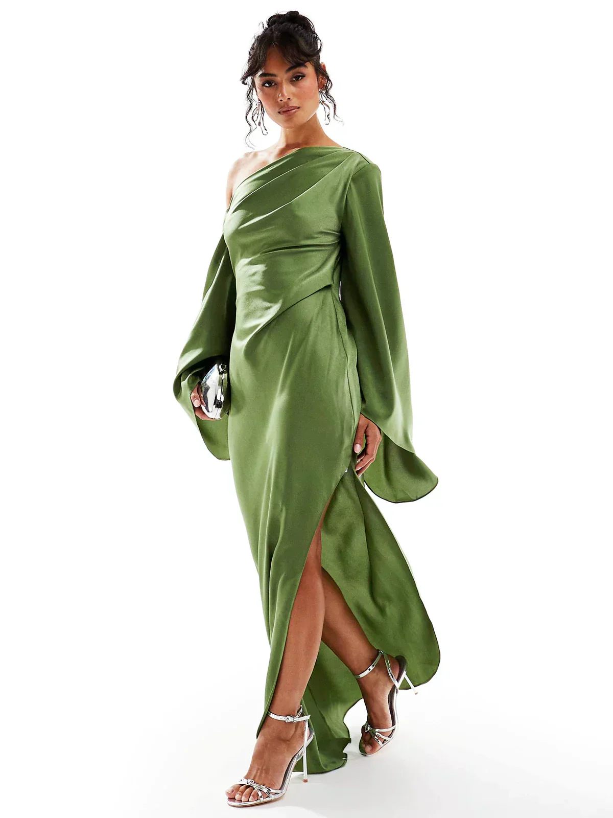 Heidi-Mode | Fließendes Grünes Asymmetrisches Kleid für Damen - Image 4