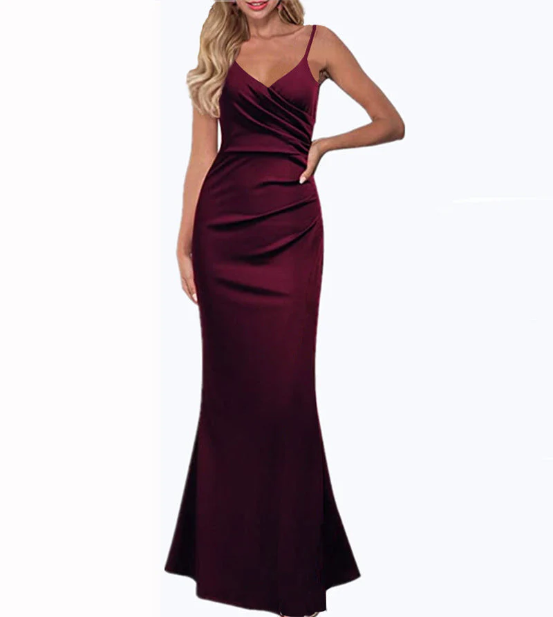 Heidi-Mode | Fließendes Einfarbiges Slim Fit Maxikleid für Den Sommer - Image 5