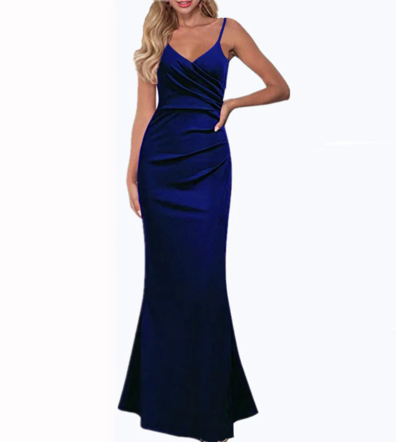 Heidi-Mode | Fließendes Einfarbiges Slim Fit Maxikleid für Den Sommer - Image 8