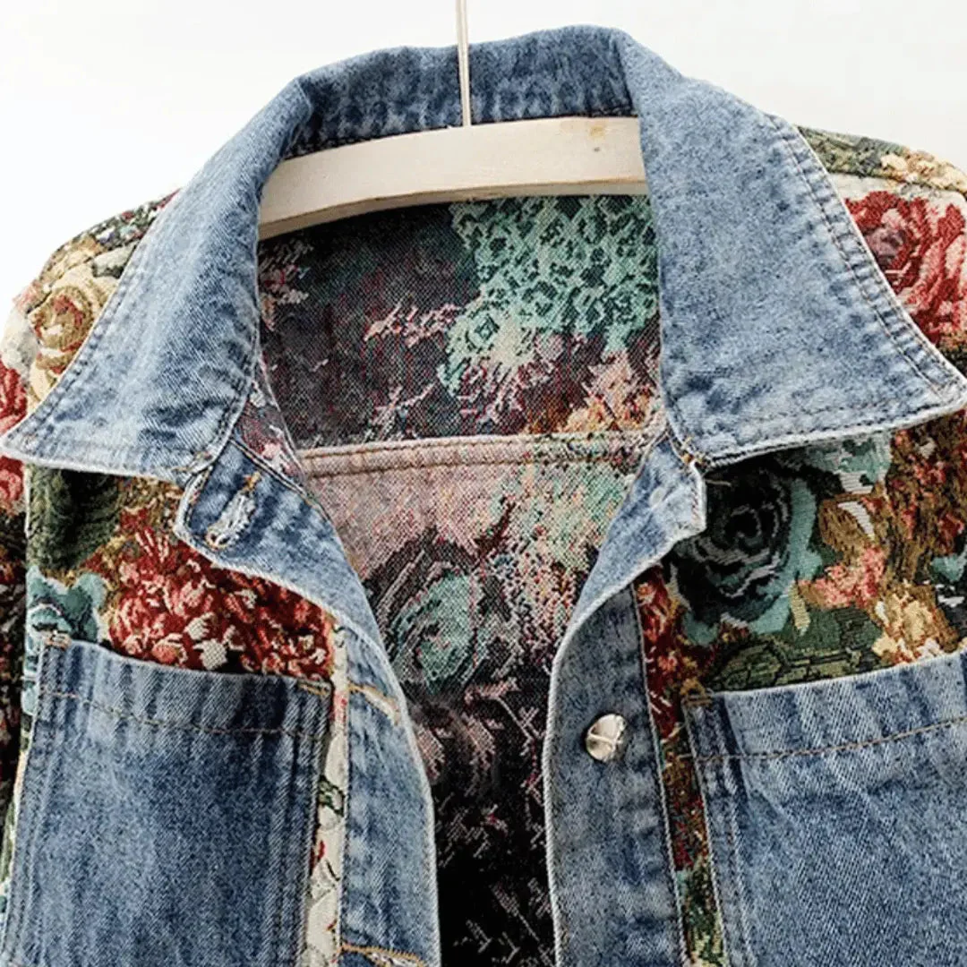 Heidi-Mode | Floral Denim Jacke - Image 2