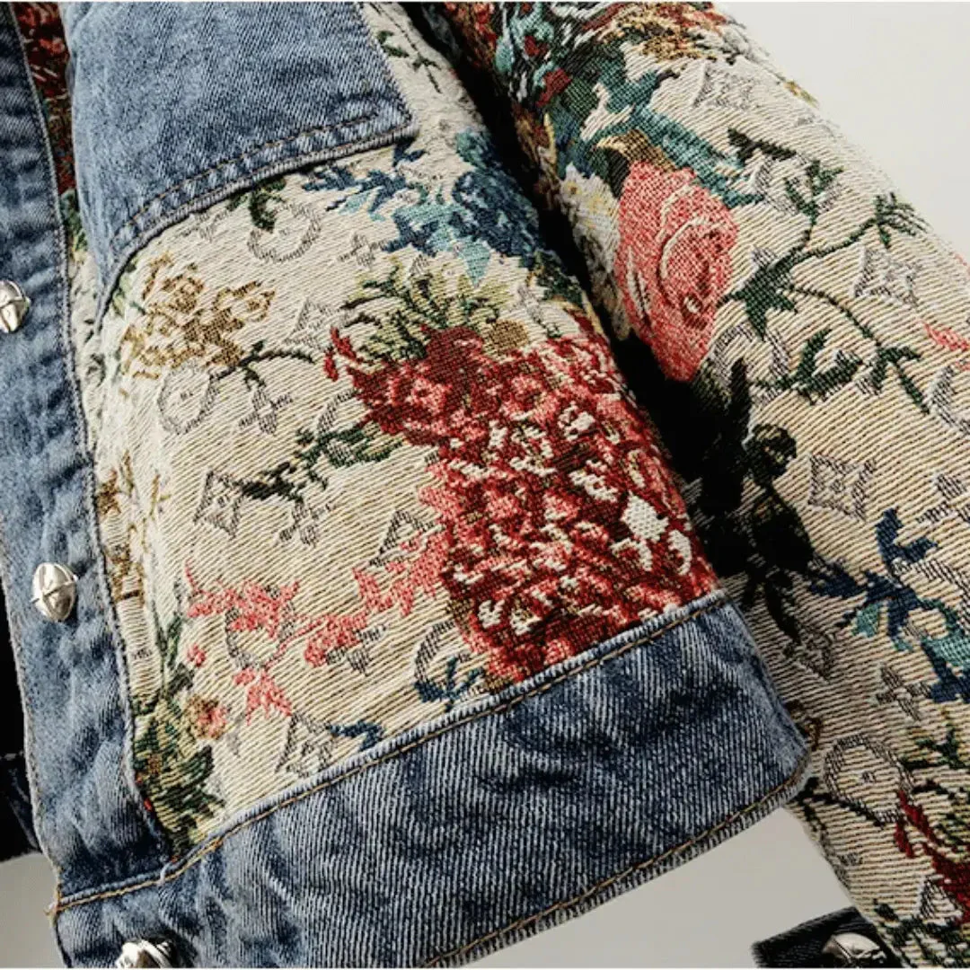 Heidi-Mode | Floral Denim Jacke - Image 4