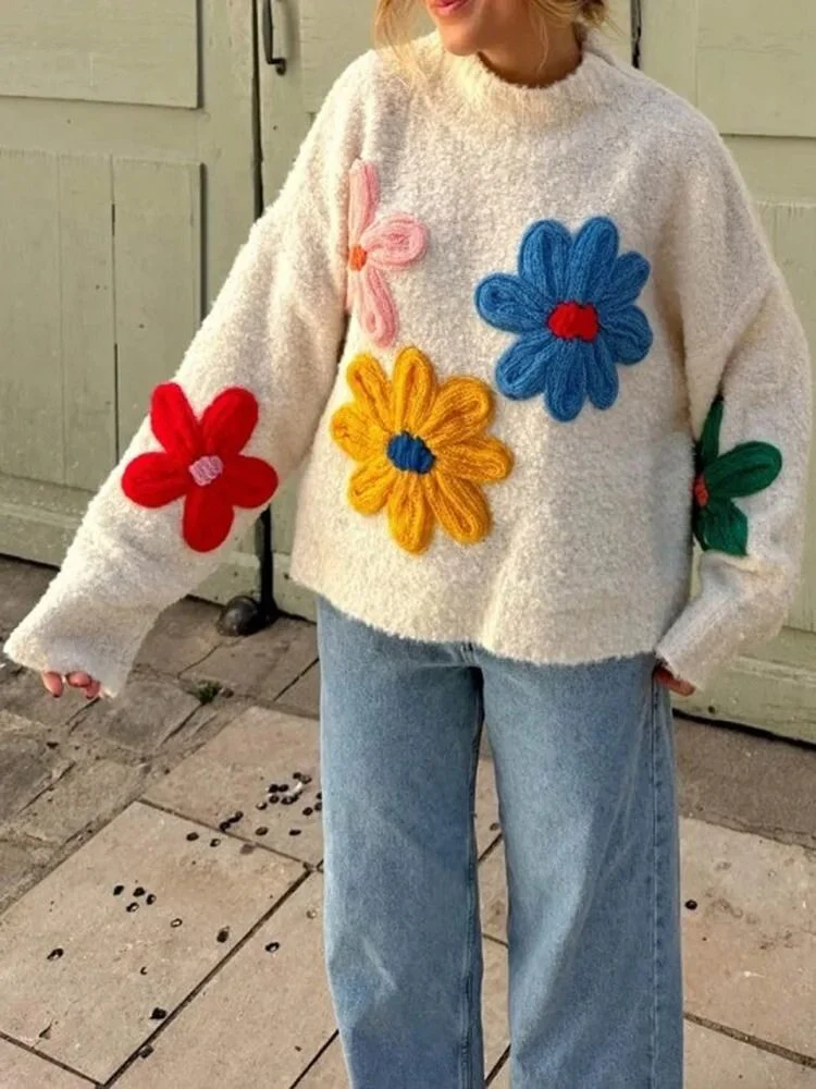 Heidi-Mode | Floral Strickpullover für Damen - Image 4