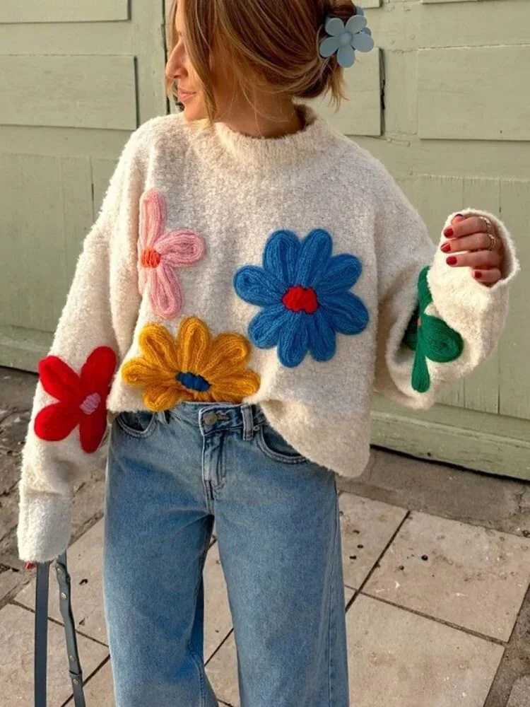Heidi-Mode | Floral Strickpullover für Damen - Image 5