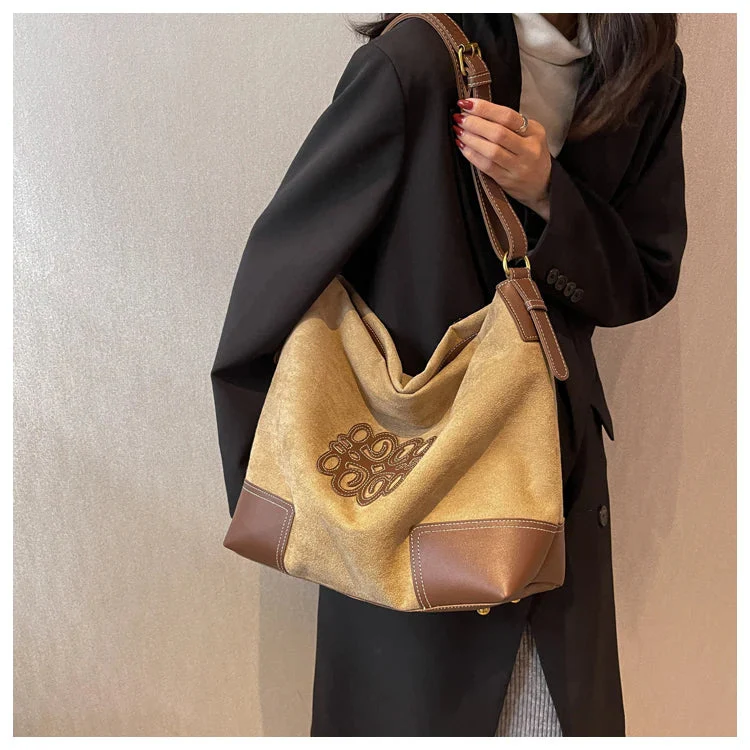 Heidi-Mode | Damen Luxus Marke Messenger Taschen Retro Braun Crossbody Tote Taschen Eimer Clutch Tasche Einkauf Große Kapazität Reisetasche - Image 9