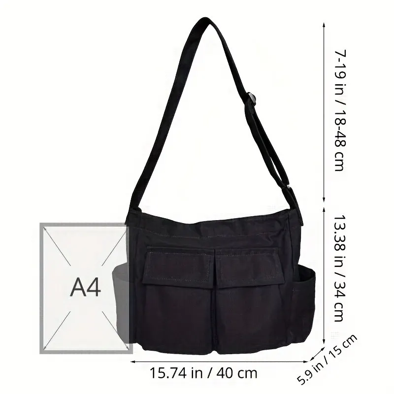 Heidi-Mode | Frauen Vintage Handtasche Canvas Teenager Schulter Tote Taschen Lieferdienst Tasche Damen Lässige Handtasche Crossbody Geldbörse - Image 2