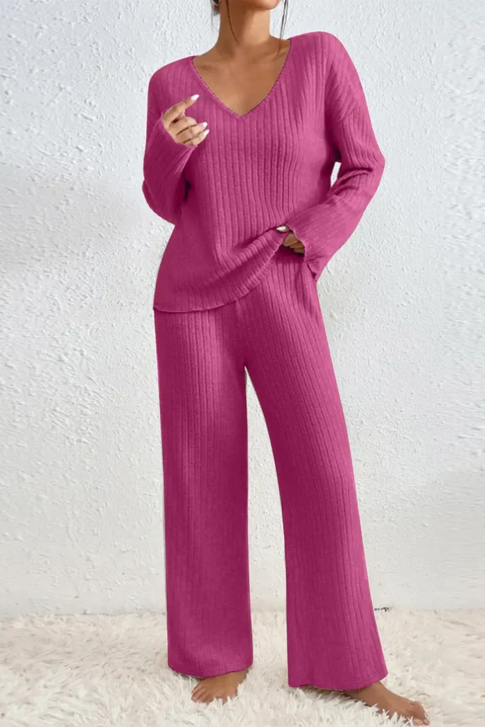 Heidi-Mode | Damen Rippstrick Zwei-Teilen Loungewear Set - Image 10