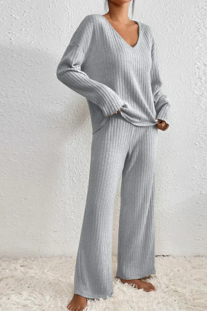 Heidi-Mode | Damen Rippstrick Zwei-Teilen Loungewear Set - Image 6