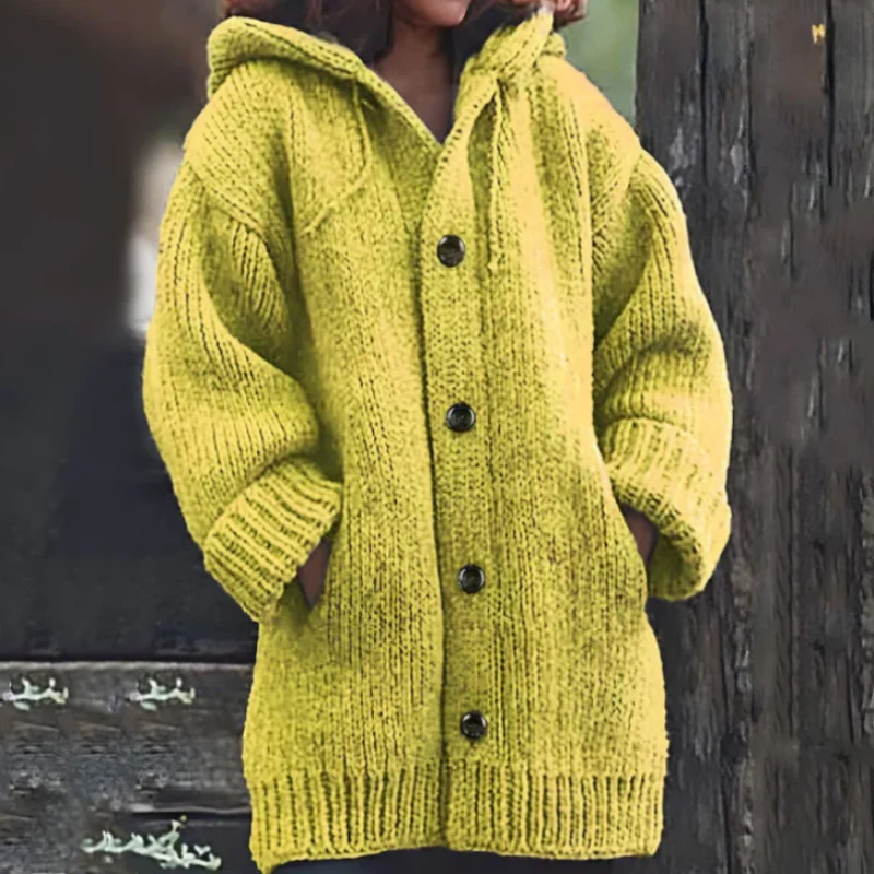 Heidi-Mode | Strickjacke - Oversized Passform - Dickes und Warmes Material - mit Kapuze - Image 3