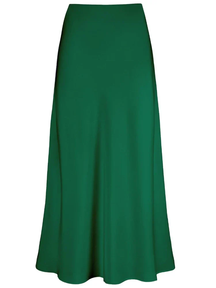 Heidi-Mode | Frauen Satin Seiden Röcke Sommer Frühling Koreanische Mode Kleidung Büro Damen Lange Röcke Elegant Schwarz Maxi Röcke für Frauen - Image 13