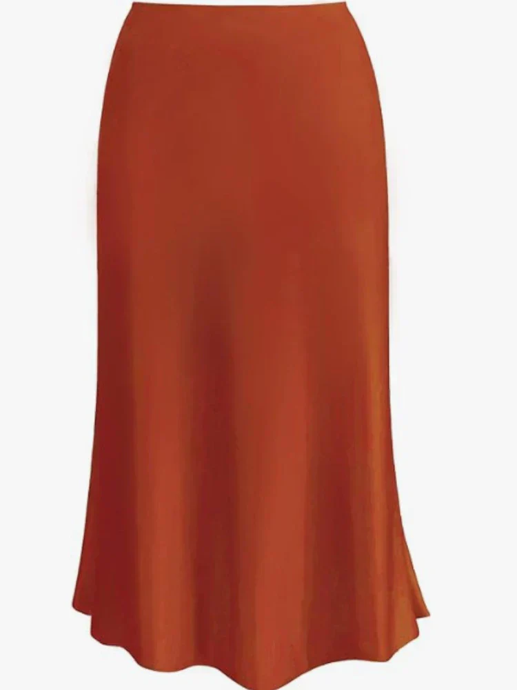 Heidi-Mode | Frauen Satin Seiden Röcke Sommer Frühling Koreanische Mode Kleidung Büro Damen Lange Röcke Elegant Schwarz Maxi Röcke für Frauen - Image 8