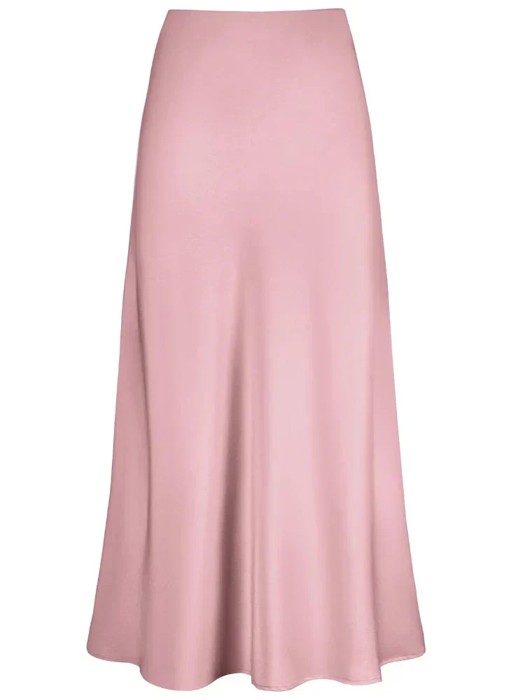 Heidi-Mode | Frauen Satin Seiden Röcke Sommer Frühling Koreanische Mode Kleidung Büro Damen Lange Röcke Elegant Schwarz Maxi Röcke für Frauen - Image 9
