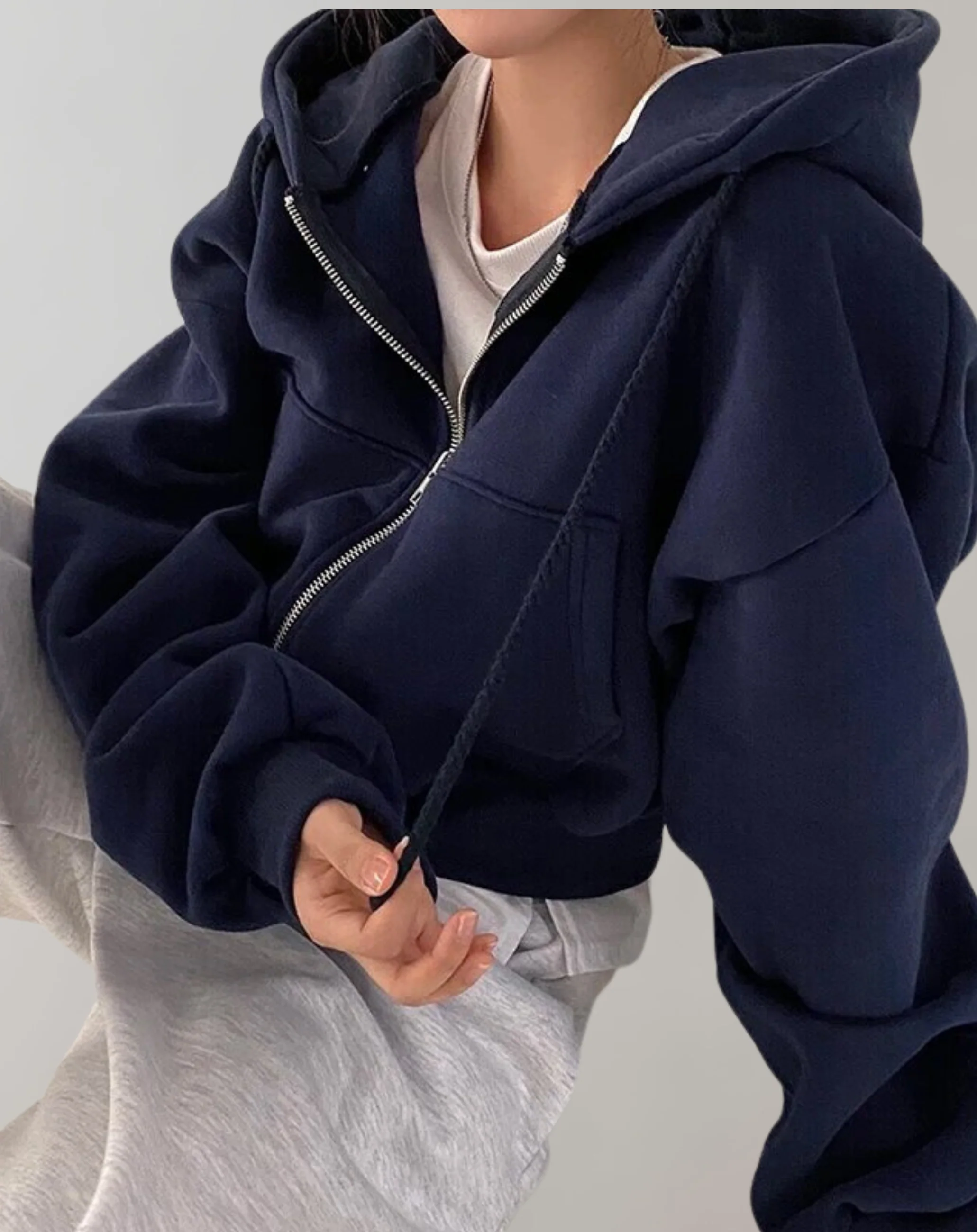 Heidi-Mode | Frauen Solid Hooded Sweatshirt - Image 3